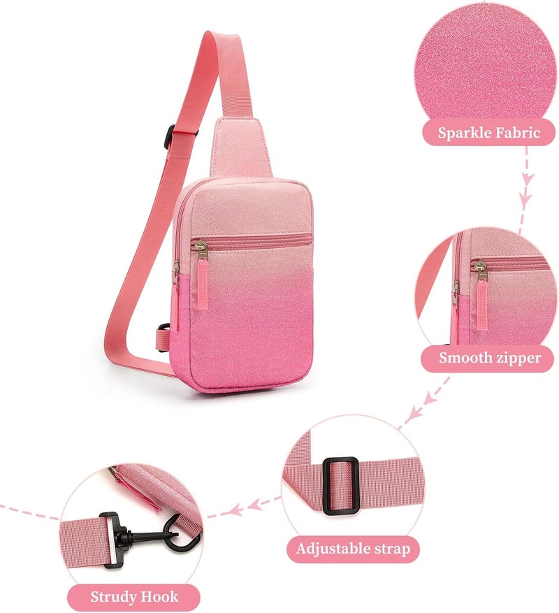 cotmcor Store Valentines Day Gifts for Kids: Fanny Pack Birthday Gift for 8 9 10 11 12 Year Old Teen Girls Trendy Stuff, Preppy Colorblock Crossbody Bag Adjustable Sling Belt Bags Purse for Travel Outdoor - Image 5